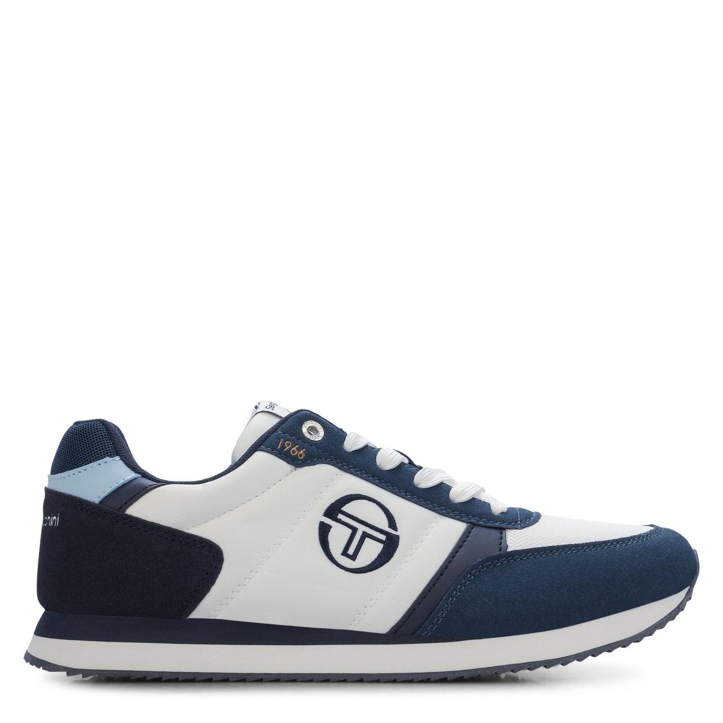 White-Navy - Front - Sergio Tacchini Mens Bergamo Trainers