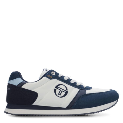 White-Navy - Front - Sergio Tacchini Mens Bergamo Trainers