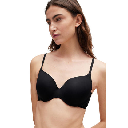Black - Side - Boss Womens-Ladies V Neck Spaghetti Strap Sports Bra