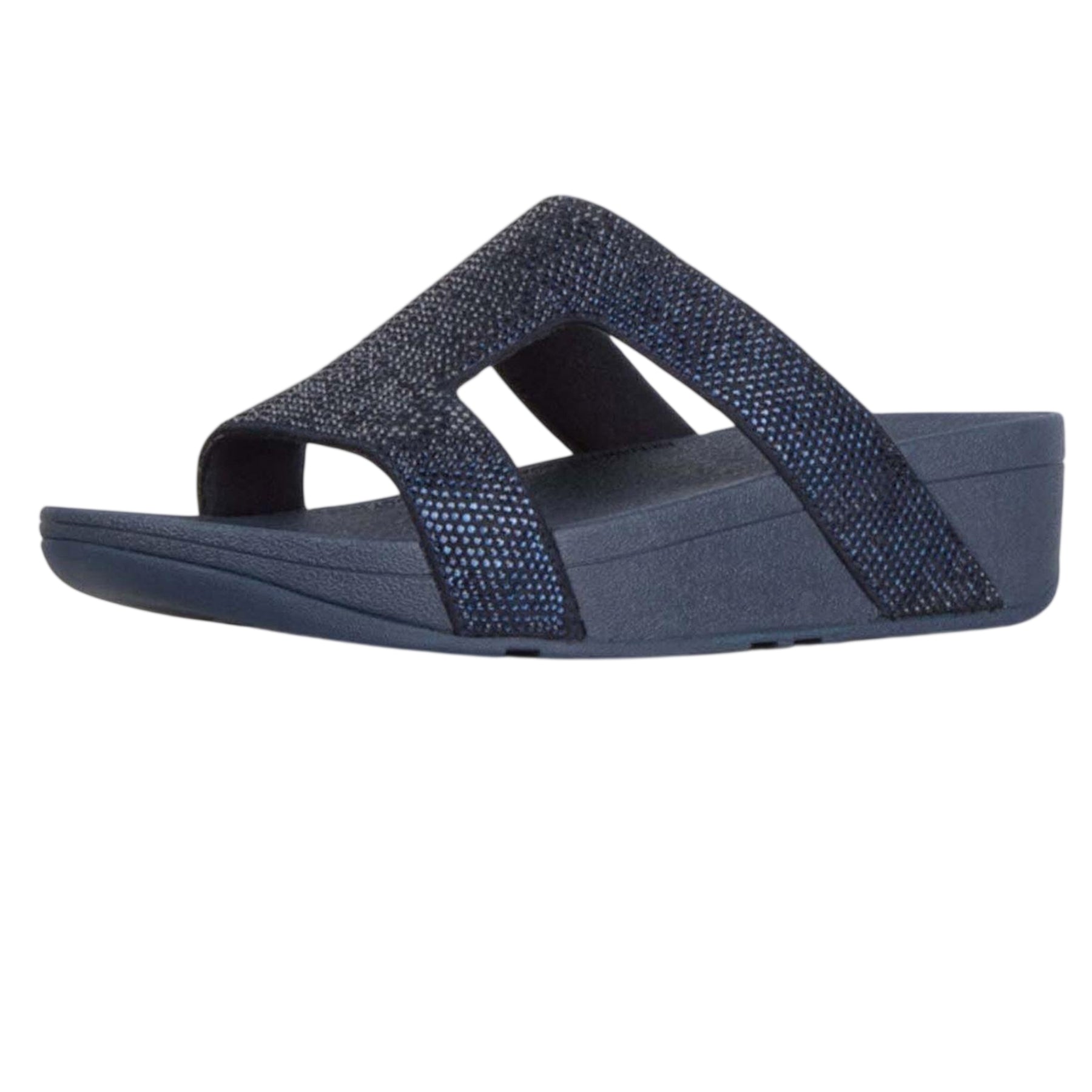 Navy - Back - FitFlop Womens-Ladies Marli Microfibre Sliders