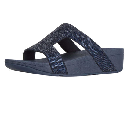 Navy - Back - FitFlop Womens-Ladies Marli Microfibre Sliders