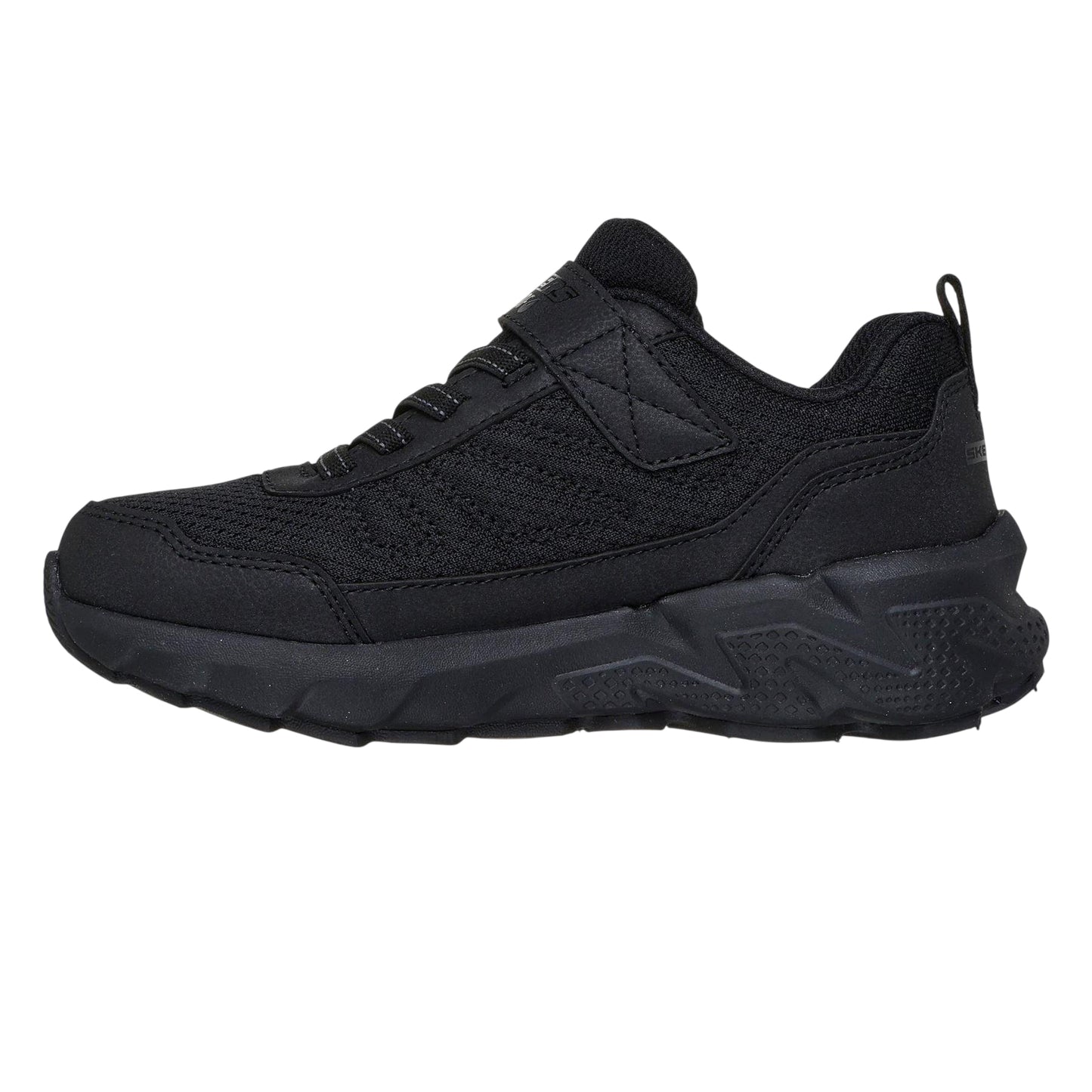 Black - Back - Skechers Childrens-Kids Elite Sport Waterproof Lace Up Walking Shoes