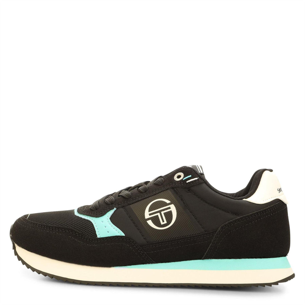 Black-White-Powder Blue - Front - Sergio Tacchini Mens Monza Logo Low Cut Trainers