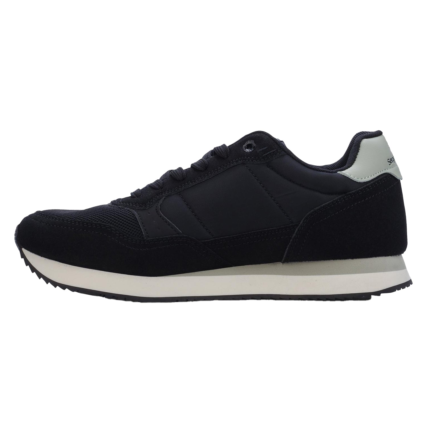 Black-White-Aster - Side - Sergio Tacchini Mens Monza Logo Low Cut Trainers