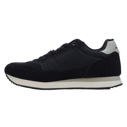 Black-White-Aster - Side - Sergio Tacchini Mens Monza Logo Low Cut Trainers