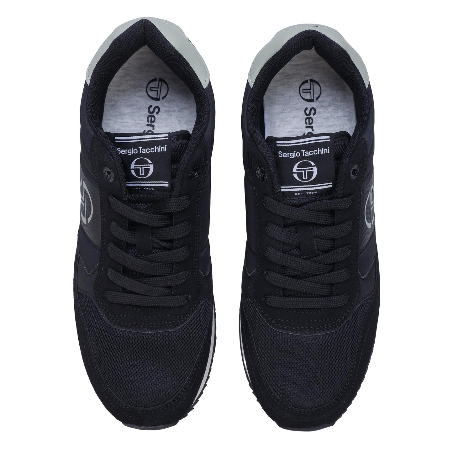Black-White-Aster - Lifestyle - Sergio Tacchini Mens Monza Logo Low Cut Trainers