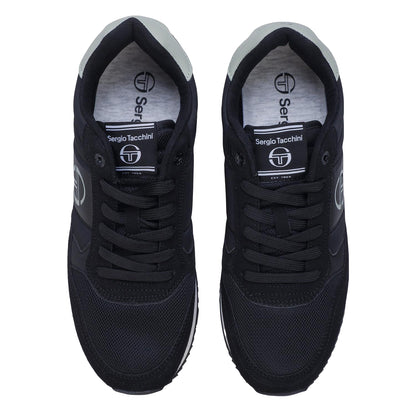 Black-White-Aster - Lifestyle - Sergio Tacchini Mens Monza Logo Low Cut Trainers