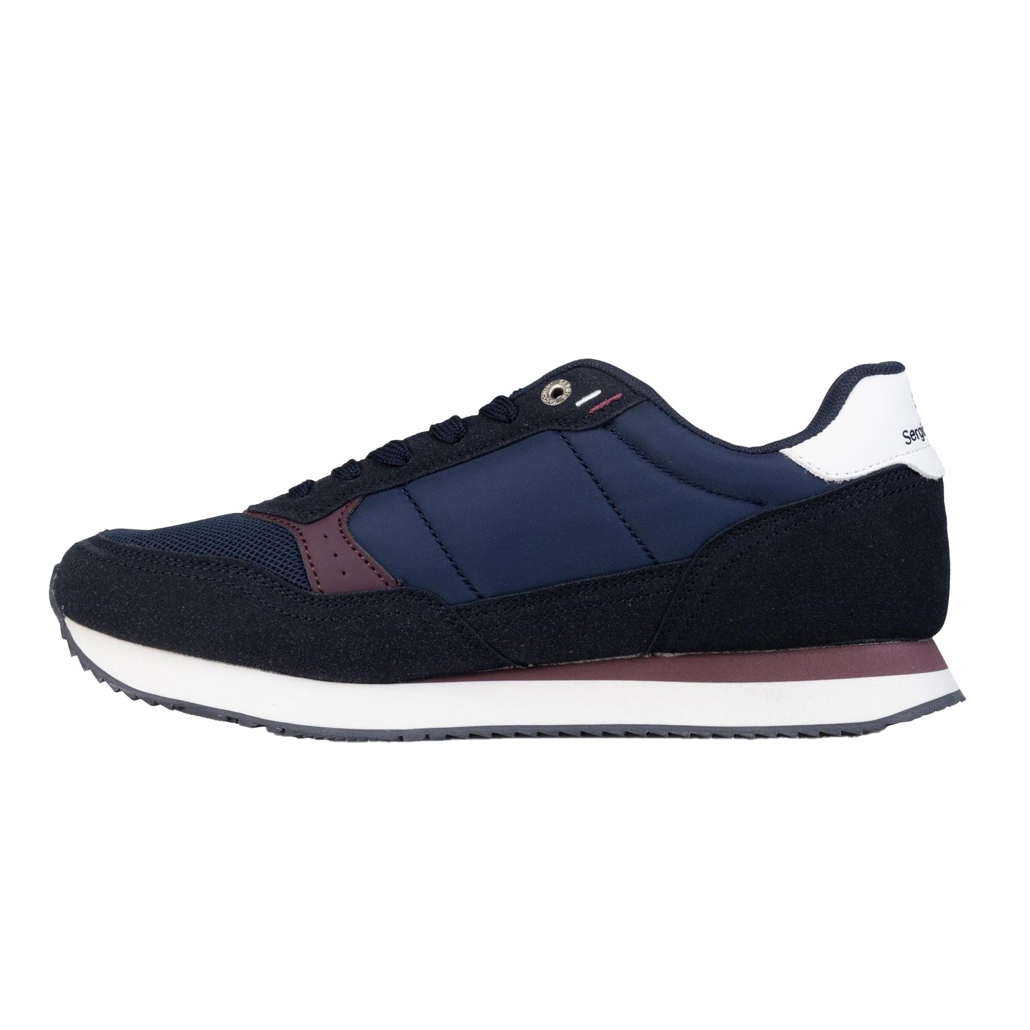 Malabar Blue-White-Fig - Side - Sergio Tacchini Mens Monza Logo Low Cut Trainers