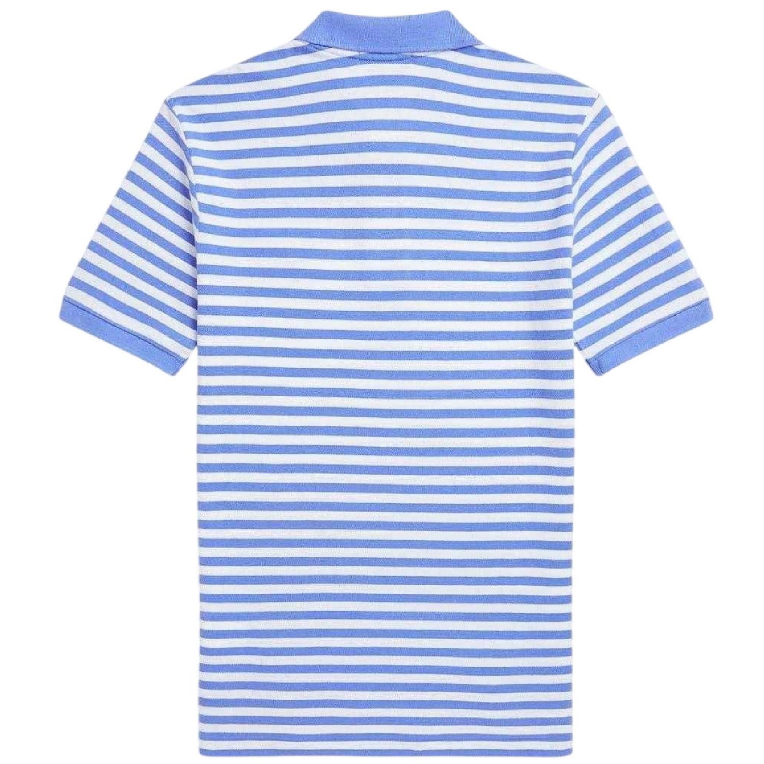 Harbour Blue-White - Back - Ralph Lauren Childrens-Kids Striped Cotton Polo Shirt