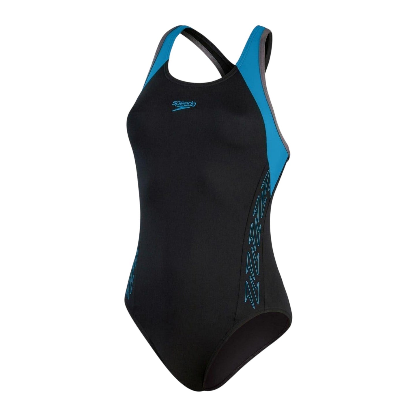 Black-Blue - Front - Speedo Womens-Ladies Abstract One Piece Swimsuit