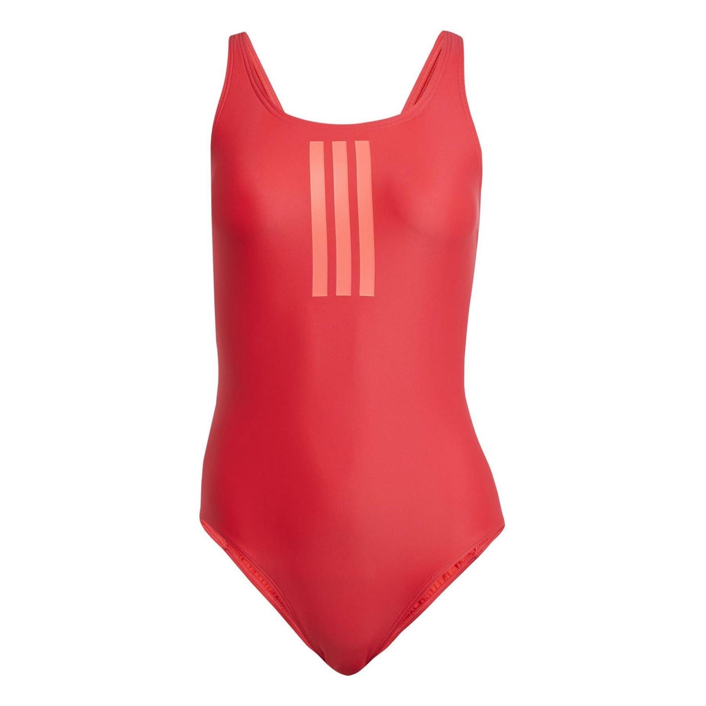 Ruby Red - Front - Adidas Womens-Ladies Triple Stripe One Piece Swimsuit