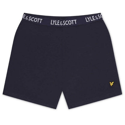 White-Navy - Back - Lyle & Scott Childrens-Kids Lounge Pyjama Set