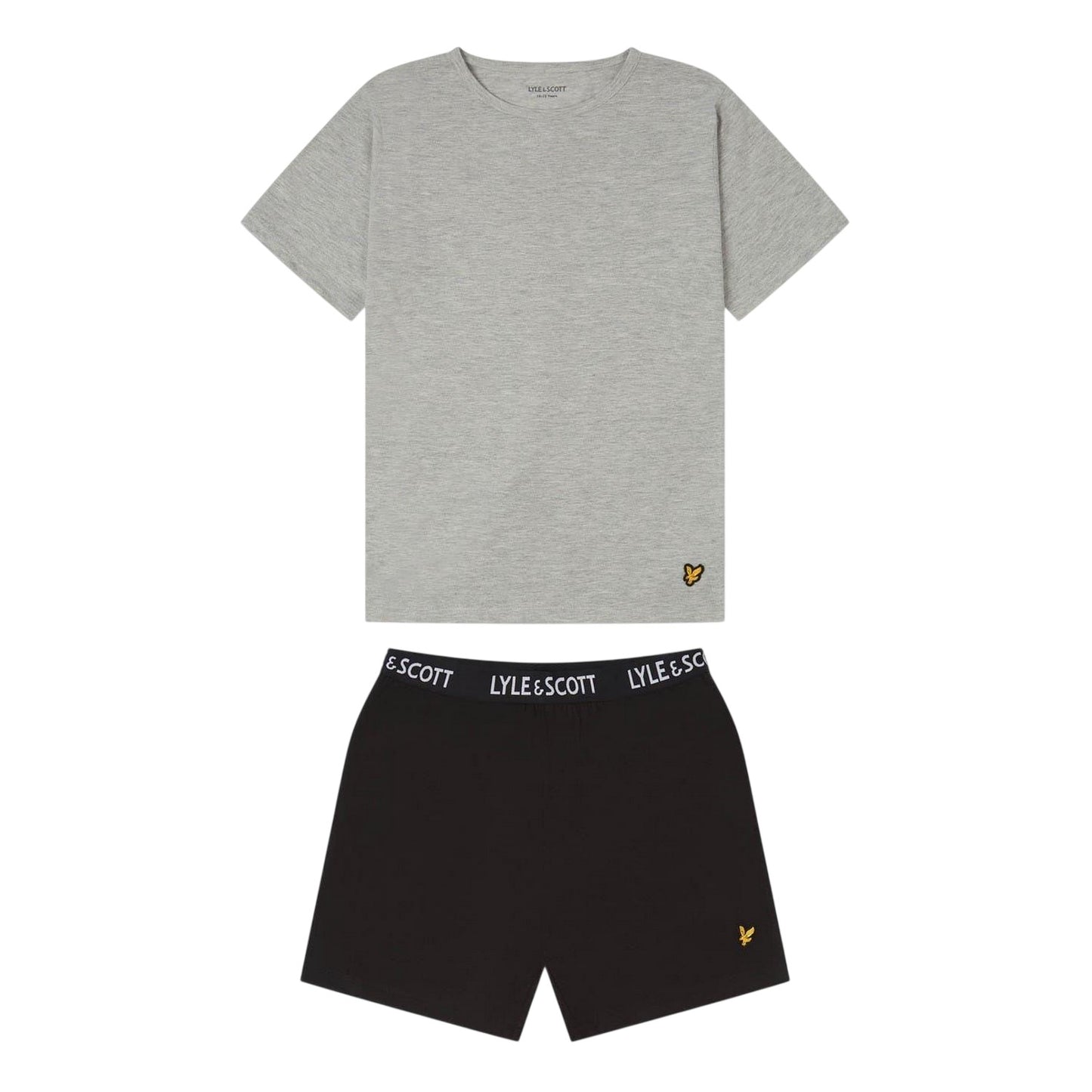 Grey-Black - Front - Lyle & Scott Childrens-Kids Lounge Pyjama Set