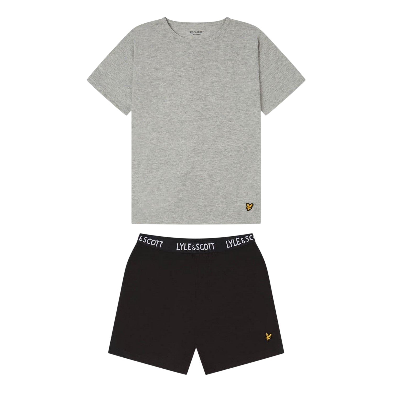 Grey-Black - Front - Lyle & Scott Childrens-Kids Lounge Pyjama Set
