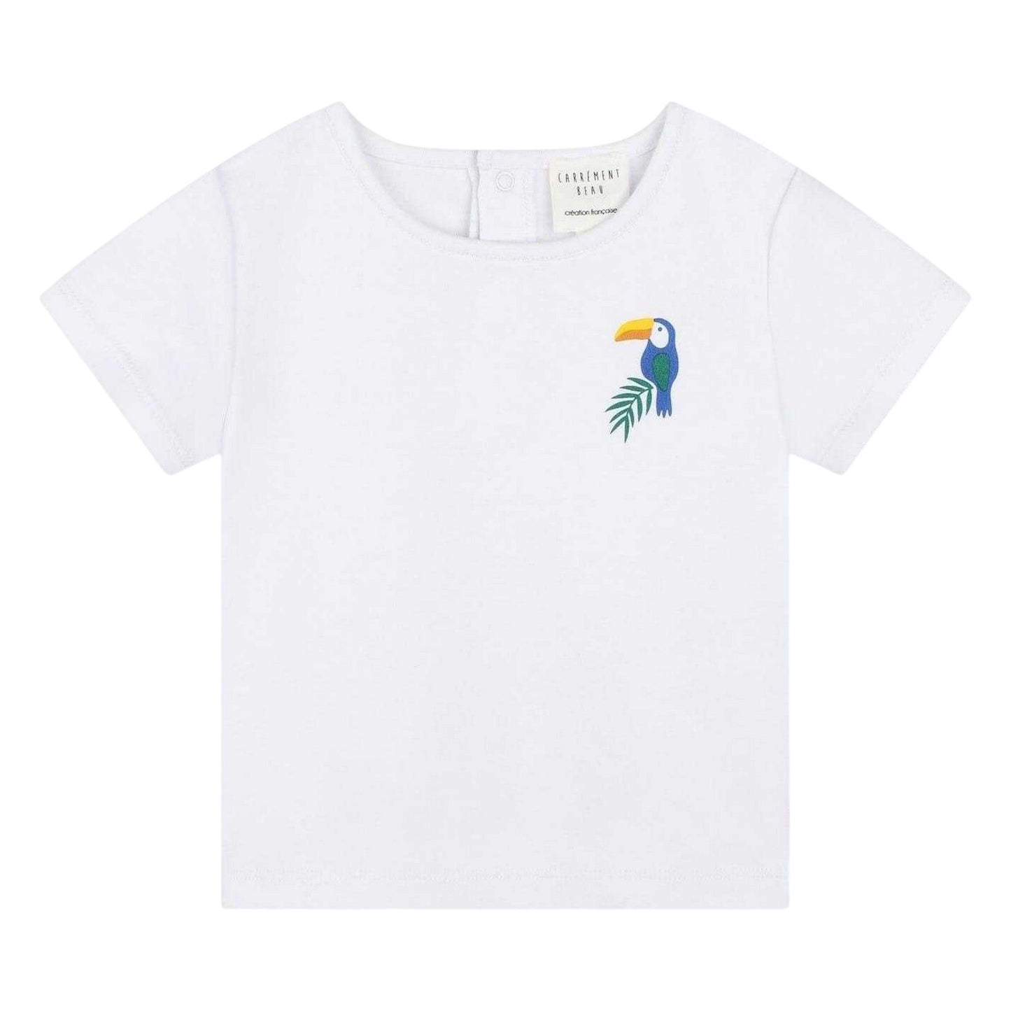White-Off White Print - Side - Carrement Beau Baby Boys Safari T-Shirt & Shorts Set
