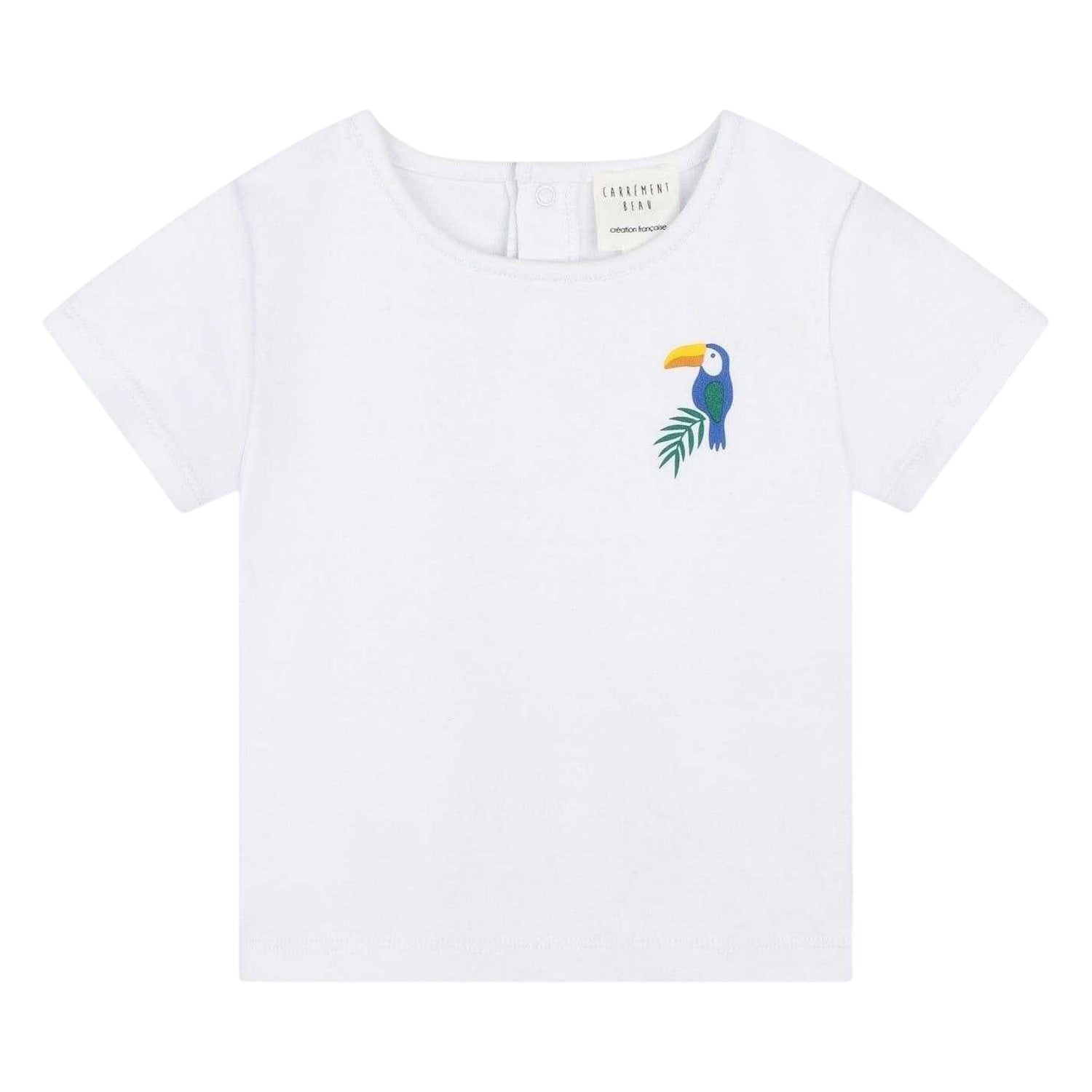 White-Off White Print - Side - Carrement Beau Baby Boys Safari T-Shirt & Shorts Set