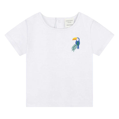 White-Off White Print - Side - Carrement Beau Baby Boys Safari T-Shirt & Shorts Set
