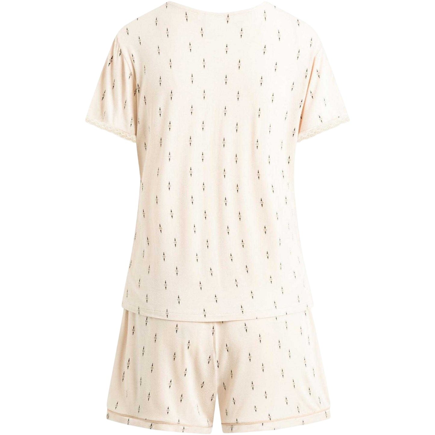Pink Tint - Back - CCDK Copenhagen Womens-Ladies Jordan Geometric Short-Sleeved Short Pyjama Set