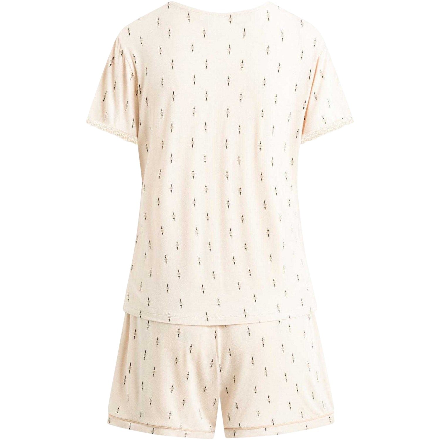 Pink Tint - Back - CCDK Copenhagen Womens-Ladies Jordan Geometric Short-Sleeved Short Pyjama Set