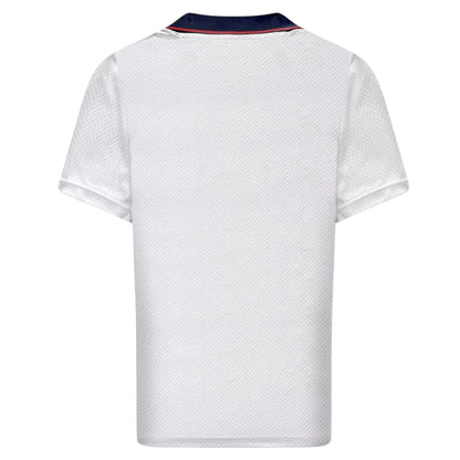White-Blue - Back - Score Draw Mens England FA Ribbed Collar Home Jersey