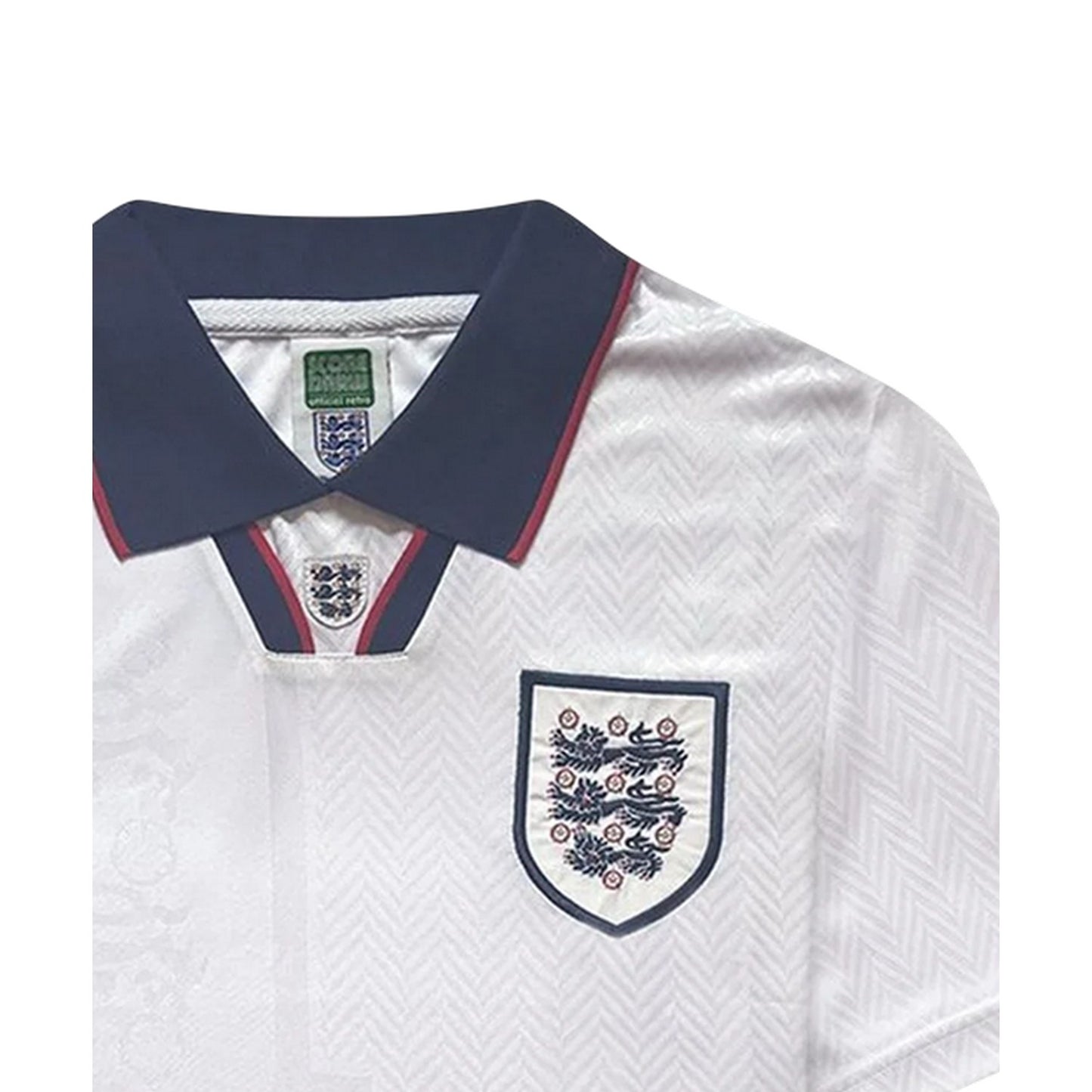 White-Blue - Side - Score Draw Mens England FA Ribbed Collar Home Jersey