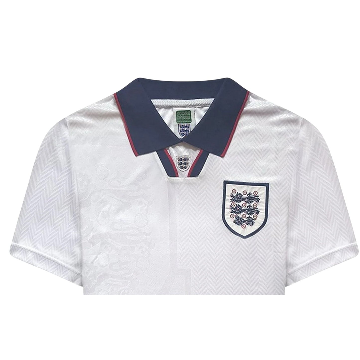 White-Blue - Lifestyle - Score Draw Mens England FA Ribbed Collar Home Jersey