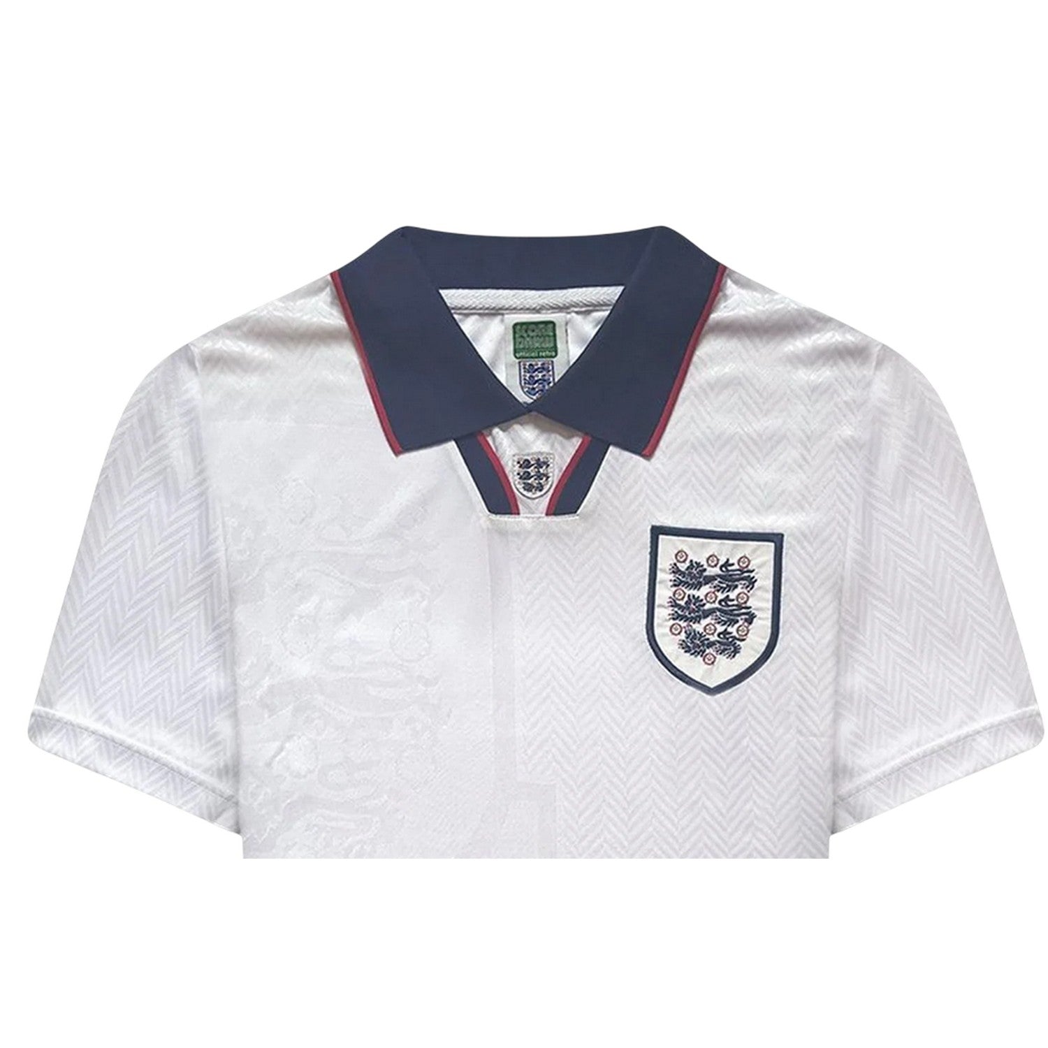 White-Blue - Lifestyle - Score Draw Mens England FA Ribbed Collar Home Jersey