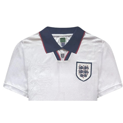 White-Blue - Lifestyle - Score Draw Mens England FA Ribbed Collar Home Jersey