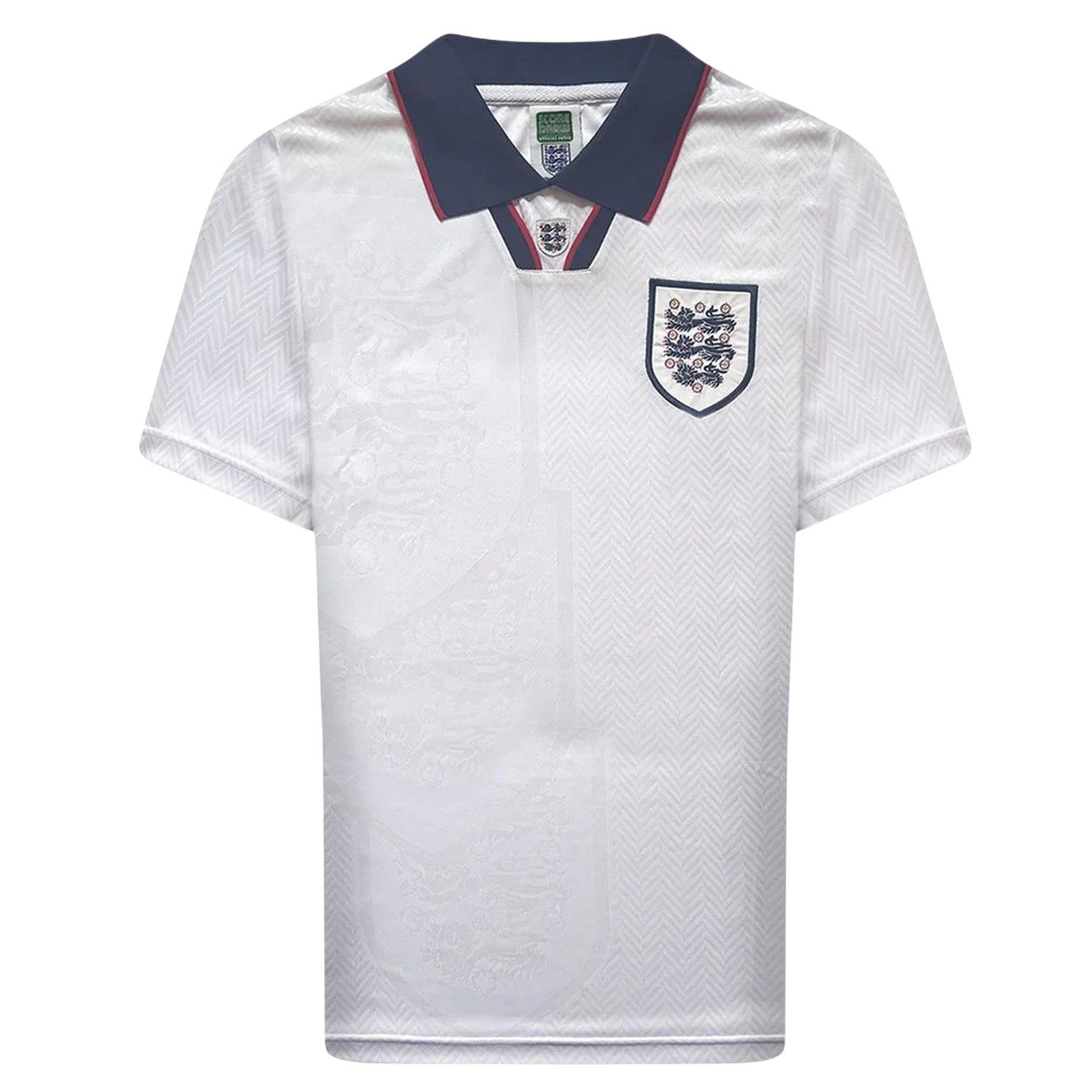 White-Blue - Front - Score Draw Mens England FA Ribbed Collar Home Jersey