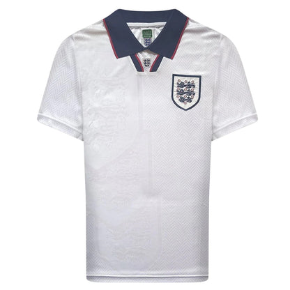 White-Blue - Front - Score Draw Mens England FA Ribbed Collar Home Jersey