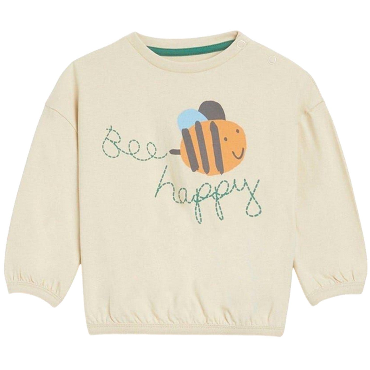 Green-Beige - Back - Hello World Baby Bee Sweatshirt & Jogging Bottoms