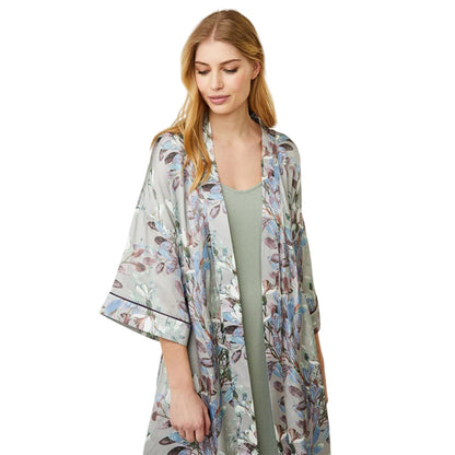 Opal Grey - Side - CCDK Copenhagen Womens-Ladies Jean Floral Kimono