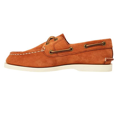 Rust - Back - Timberland Mens Classic Nubuck Moc Toe Flat Boat Shoes
