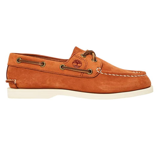 Rust - Front - Timberland Mens Classic Nubuck Moc Toe Flat Boat Shoes