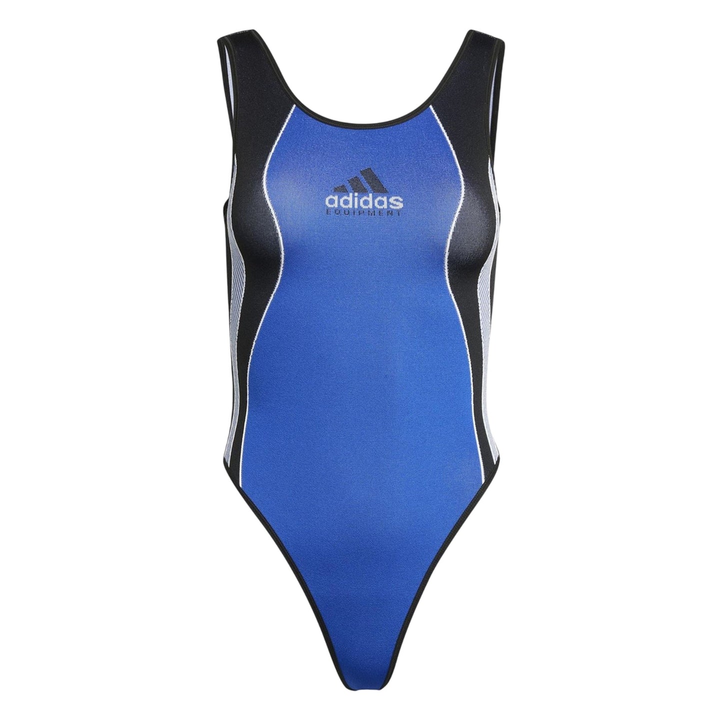 Blue - Front - Adidas Womens-Ladies Equipment Logo Colour Block Bodysuit