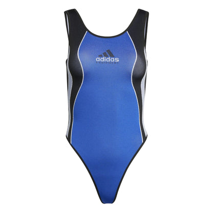 Blue - Front - Adidas Womens-Ladies Equipment Logo Colour Block Bodysuit