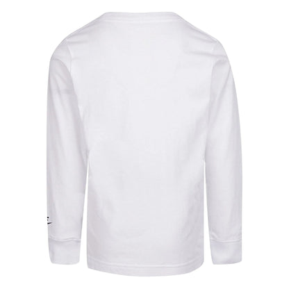 White-Orange - Back - Nike Childrens-Kids Hazard Graphic Long-Sleeved T-Shirt