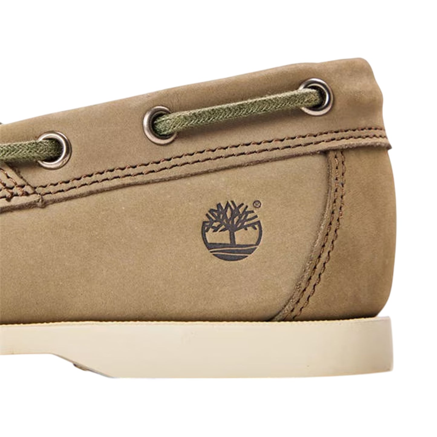 Light Taupe - Back - Timberland Mens Leather Contrast Laces Boat Shoes