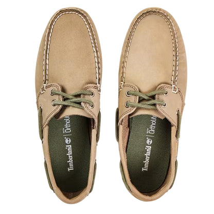Light Taupe - Lifestyle - Timberland Mens Leather Contrast Laces Boat Shoes