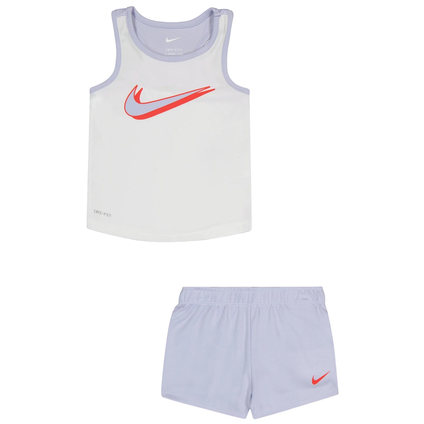 Purple - Front - Nike Girls Mesh Sleeveless Top & Shorts Set