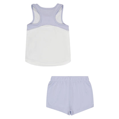 Purple - Back - Nike Girls Mesh Sleeveless Top & Shorts Set