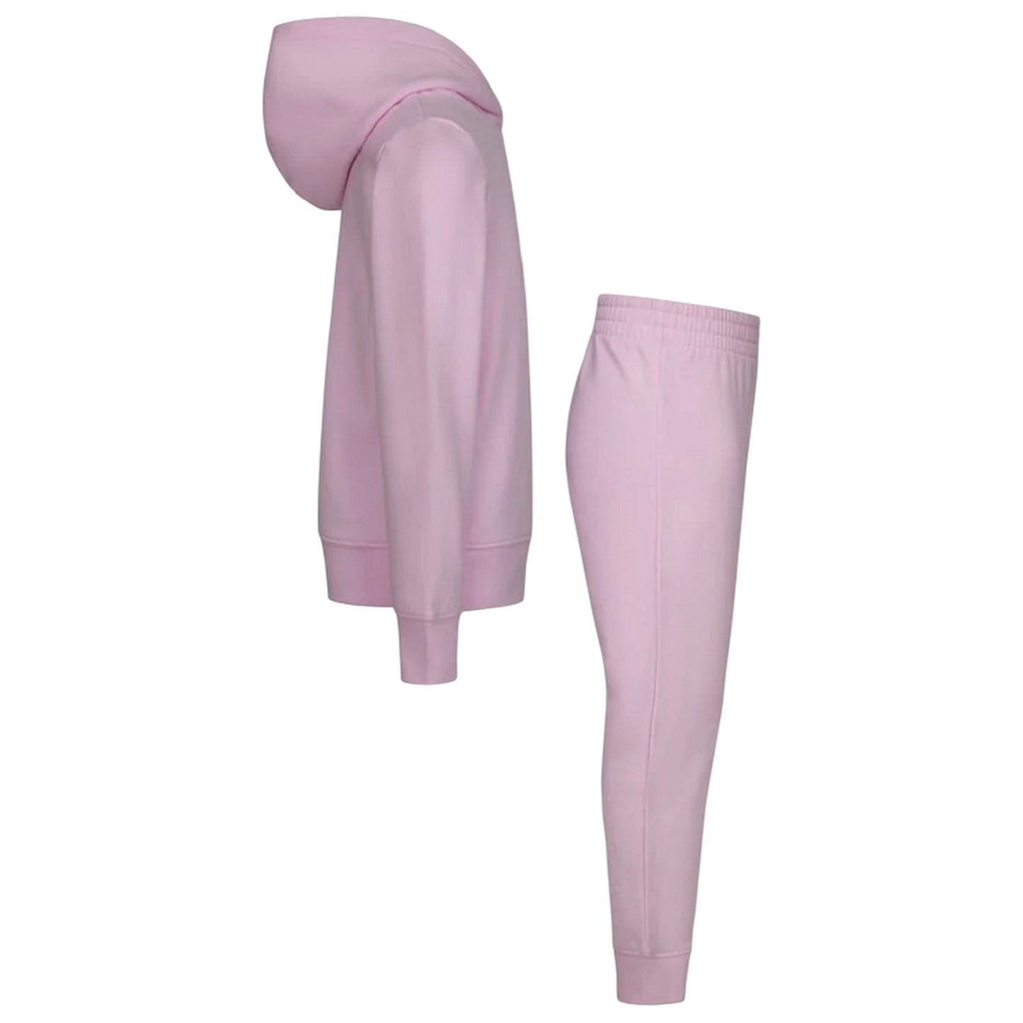 Pink-Black - Side - Nike Childrens-Kids Air Jordan Jump Hoodie And Joggers Set