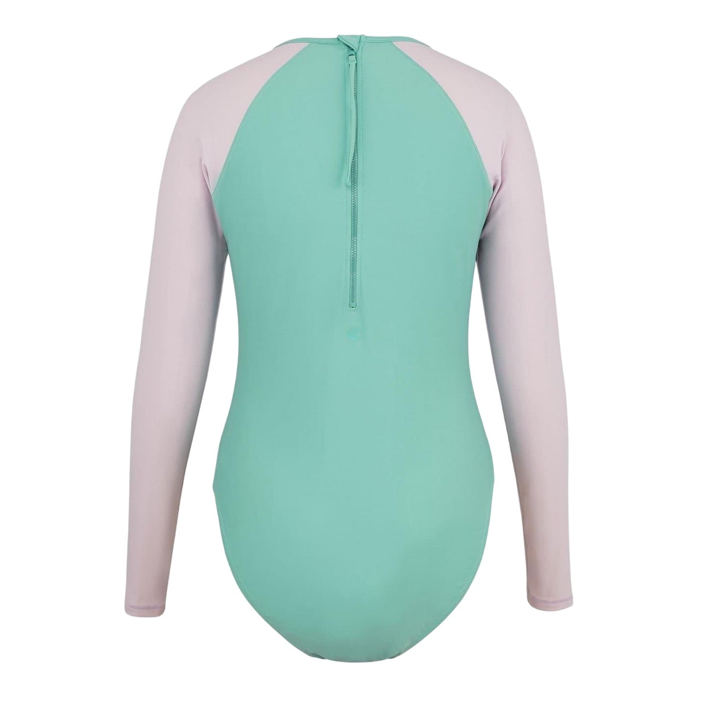 Pink-Green - Front - SoulCal Womens-Ladies Long-Sleeved One Piece Swimsuit