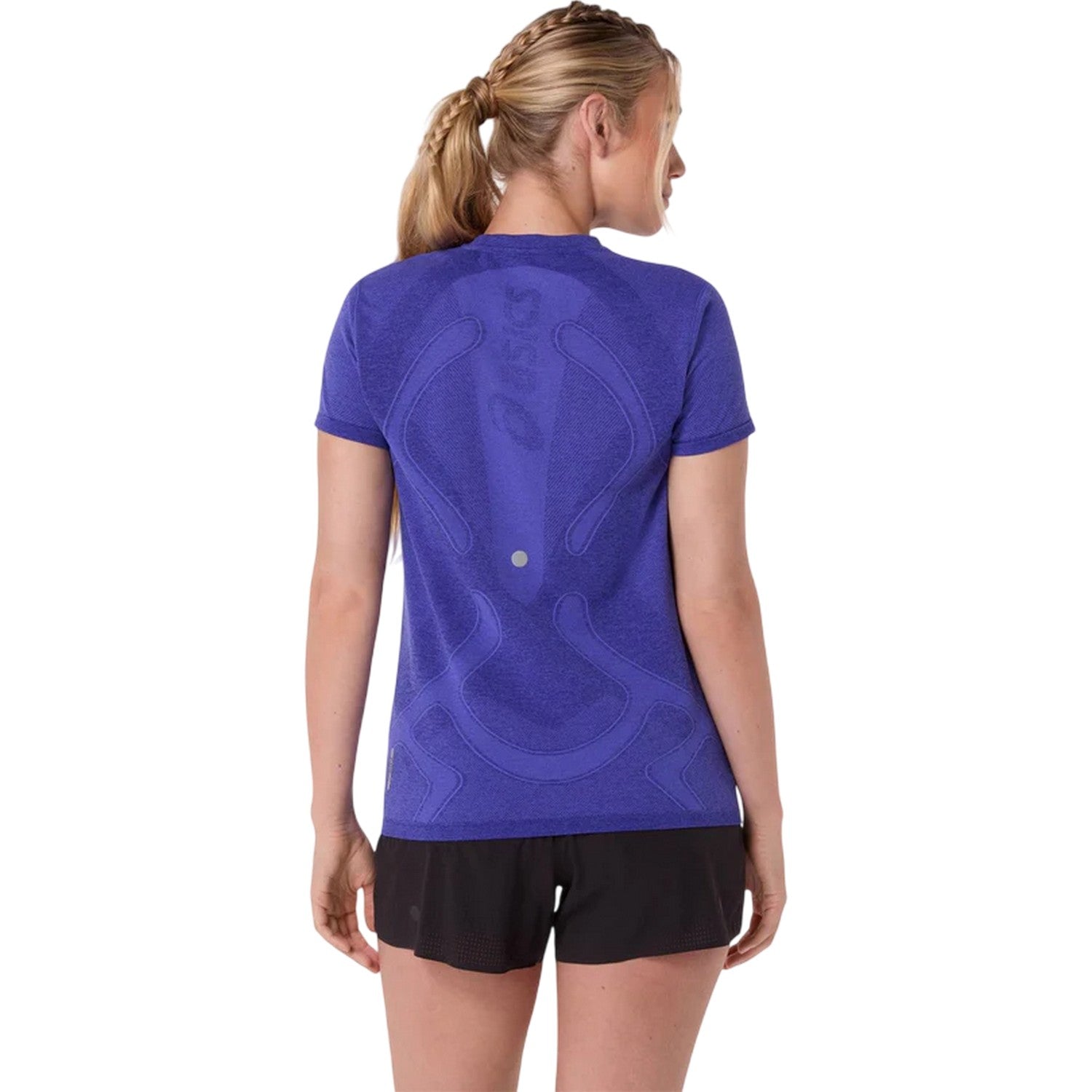 Cobalt-Burst - Back - Asics Womens-Ladies Performance Seamless Slim Running Top