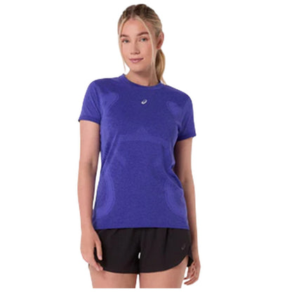 Cobalt-Burst - Front - Asics Womens-Ladies Performance Seamless Slim Running Top