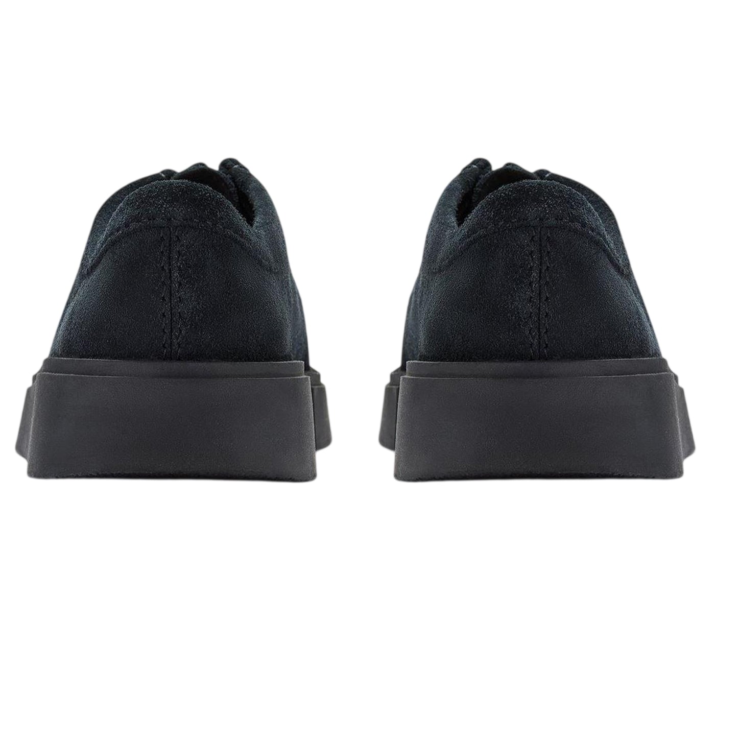 Black - Back - Clarks Mens Suede Platform Shoes