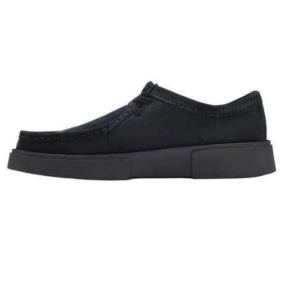 Black - Side - Clarks Mens Suede Platform Shoes