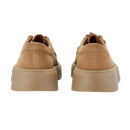 Dark Sand - Back - Clarks Mens Suede Platform Shoes