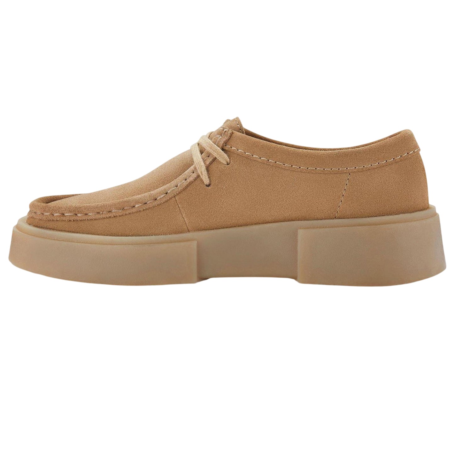 Dark Sand - Side - Clarks Mens Suede Platform Shoes