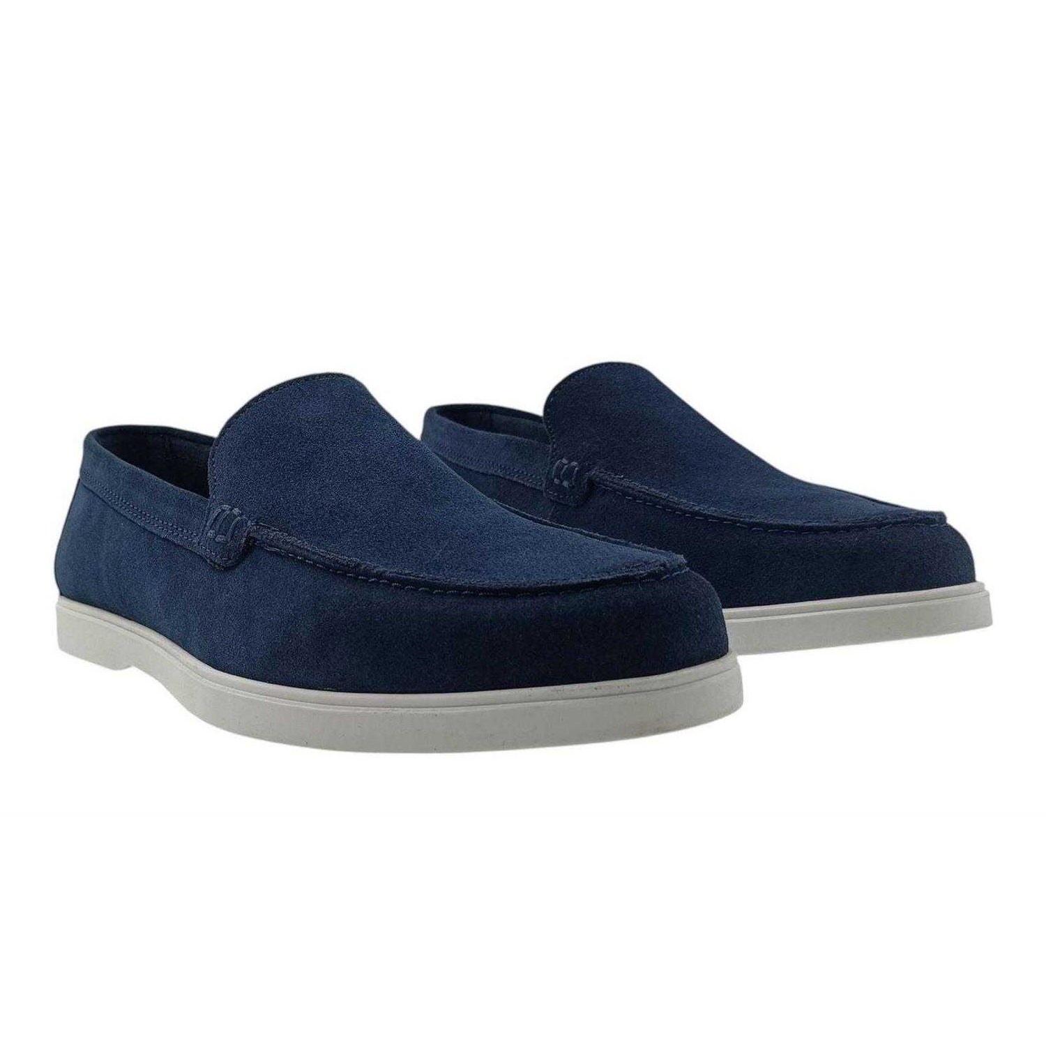 Navy - Front - Jack Wills Mens Leather Slip-on Moccasins